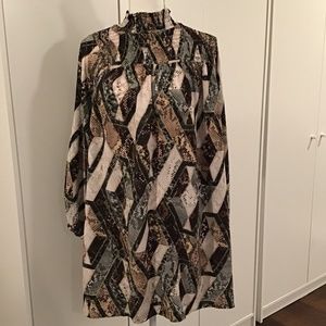H&M Patchwork Smocking Shift Dress